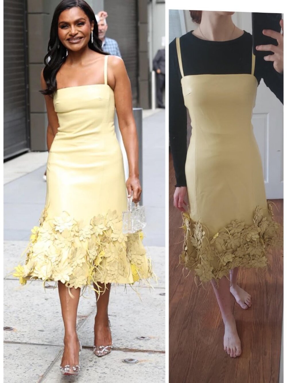 Simkhai Butter Yellow Loulou Floral-appliquéd Midi Dress